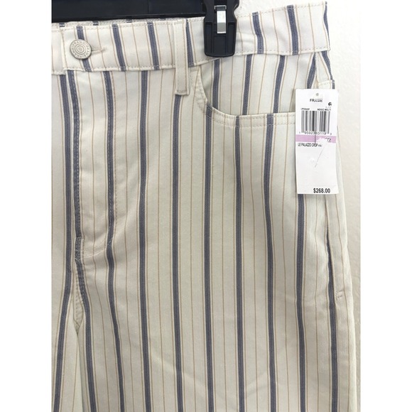 NEW FRAME Le Palazzo Striped Raw Wide Leg Jeans in Indigo Multi Size 32/14 - Picture 4 of 7